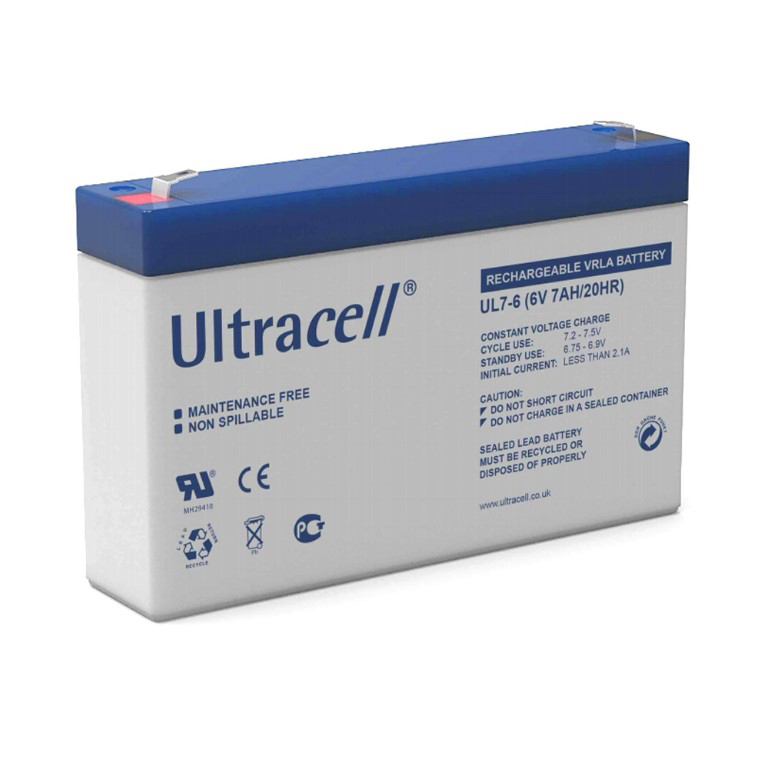 Ultracell UL 7-6 VRLA AGM baterija 6V 7Ah F1
