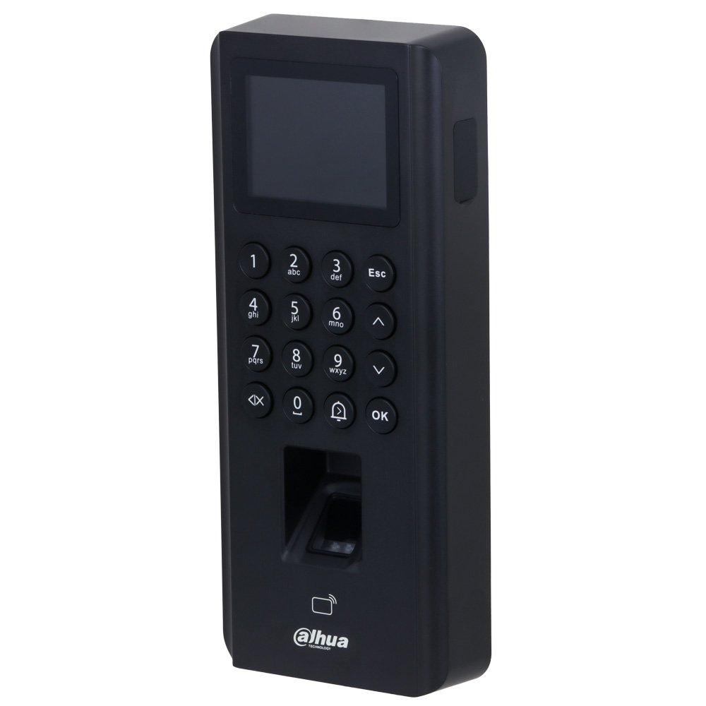 Dahua ASI2212J-PW WiFi / Mrežni kontroler sa kombinovanim čitačem kartica, čitačem otiska prsta, mehaničkom tastaturom, bluetooth-om i displejom 2.4 inča