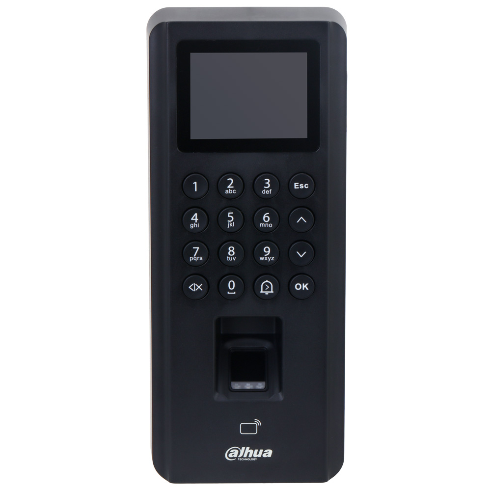 Dahua ASI2212J-PW WiFi / Mrežni kontroler sa kombinovanim čitačem kartica, čitačem otiska prsta, mehaničkom tastaturom, bluetooth-om i displejom 2.4 inča